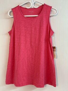 Cotton long seamed  tank small relaxed fit watermelon